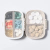 8 Grids Organizer Container For Tablets Travel Pill Box With Seal Ring Small Box For Tablets Wheat Straw Container For Medicines-WAYBIKER