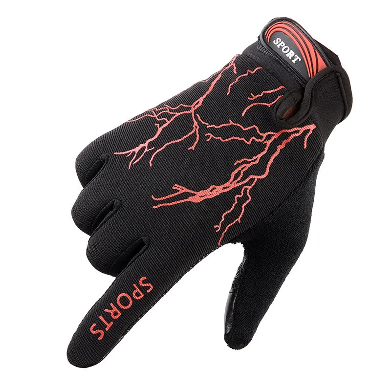 Anti-slip cycling men's long finger gloves all finger mountaineering gloves anti-slip absorbent breathable quick drying thin pri