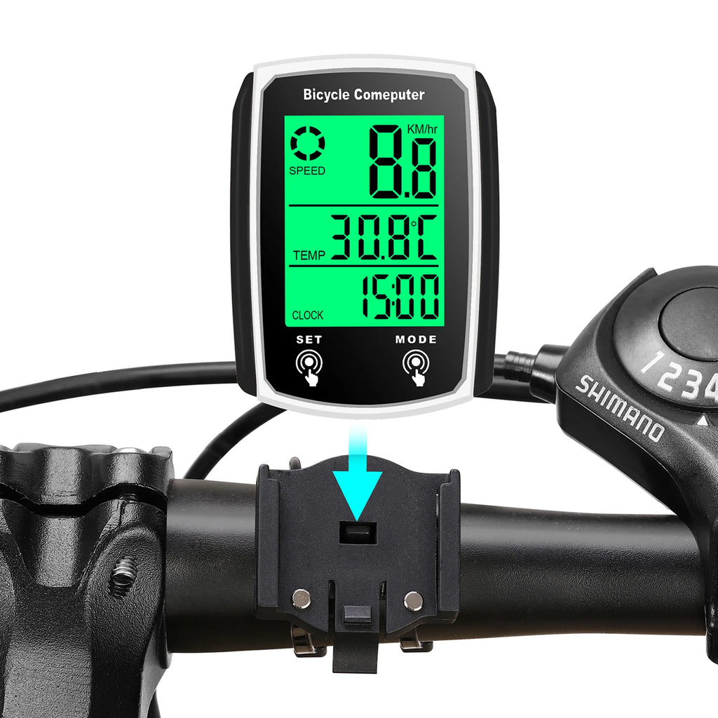 Wired Bike Computer 19 Functions Touch Bike Speedometer Odometer Waterproof Bicycle Computer with Backlight Cycling Accessory-WAYBIKER