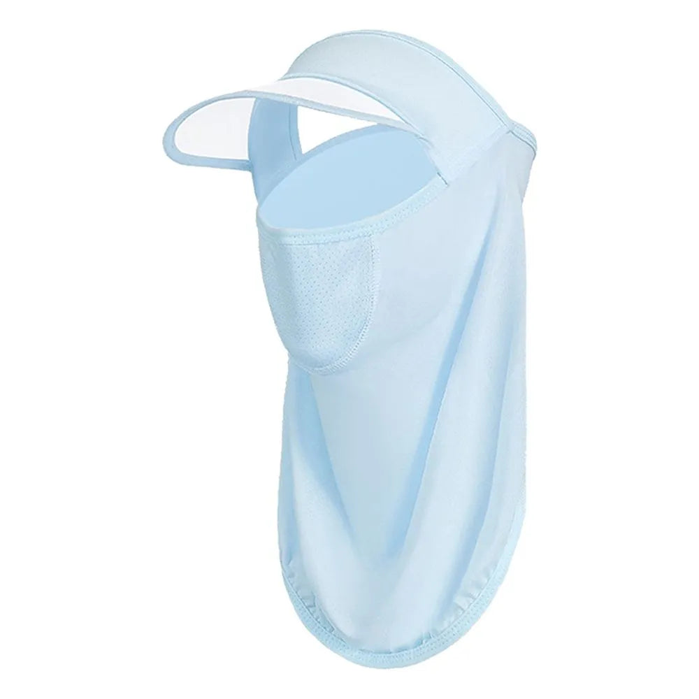 Outdoor Cycling Ice Silk Sunscreen Mask Men Women Riding UV Protect Neckline Sun Proof Mask Summer Face Cover With Brim-WAYBIKER