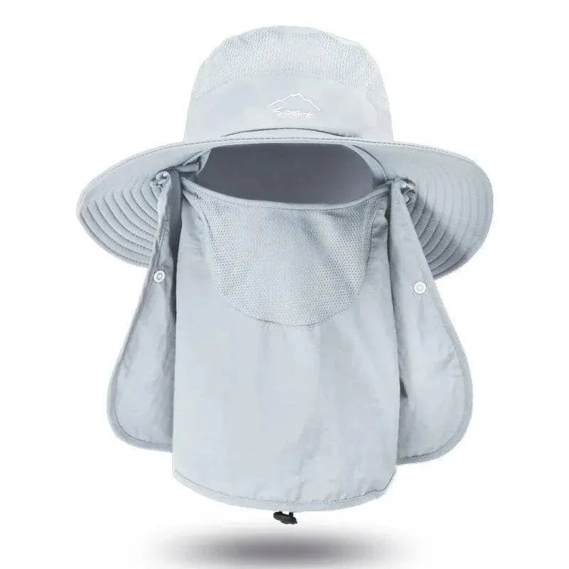 Summer Quick Dryng UV Protection Fisherman Cap Face Neck Cover Outdoor Fishing Cycling Removable Men Visor Hat Women Bucket Hat-WAYBIKER