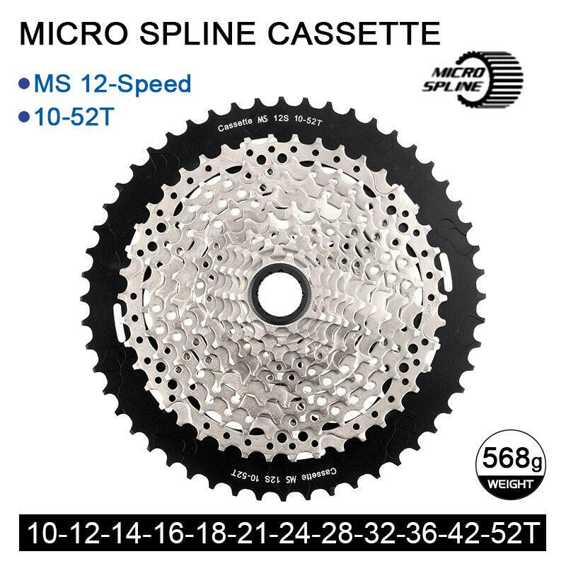 MTB 12s Micro Spline Cassette 12 Speed  Bike Freewheel 10-50T/52T for Microspline Freehub,M9100 M8100 M7100-WAYBIKER