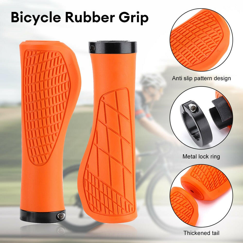 Bicycle Grips Shockproof Bike Handlebar Cover Anti-Slip Lockable Grips Ergonomic Cycling Rubber Ball Handle Grips-WAYBIKER