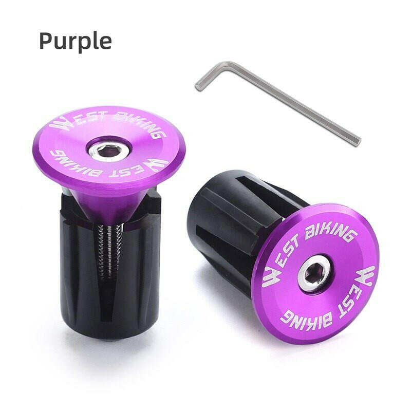 WEST BIKING Colorful Handlebar End Plugs With Tools Alunimum Alloy Road Bike MTB Handle Bar End Cap Expansion Plugs 22-24mm-WAYBIKER