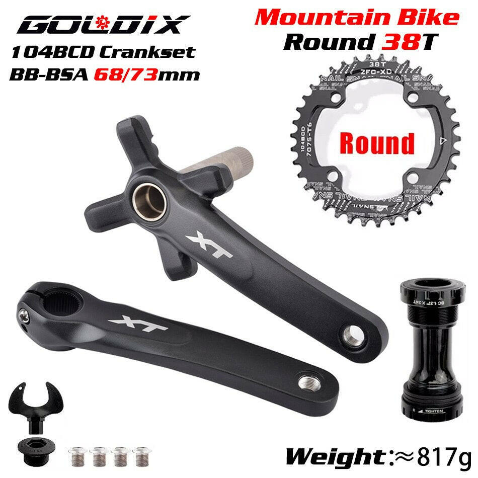 GOLDIX XT Bicycle Crankset 104BCD Chainring Wide Narrow 32-42T 170/175mm Forged Crank Compatible with SHIMANO/SRAM 11-12Speed-WAYBIKER