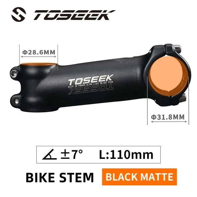 TOSEEK Ultralight Aluminum Bike Handlebar Stem 6 Degree 17 Degree Mtb Stem 50mm-120mm Power Mtb 31.8mm Mountain Bike Stem-WAYBIKER