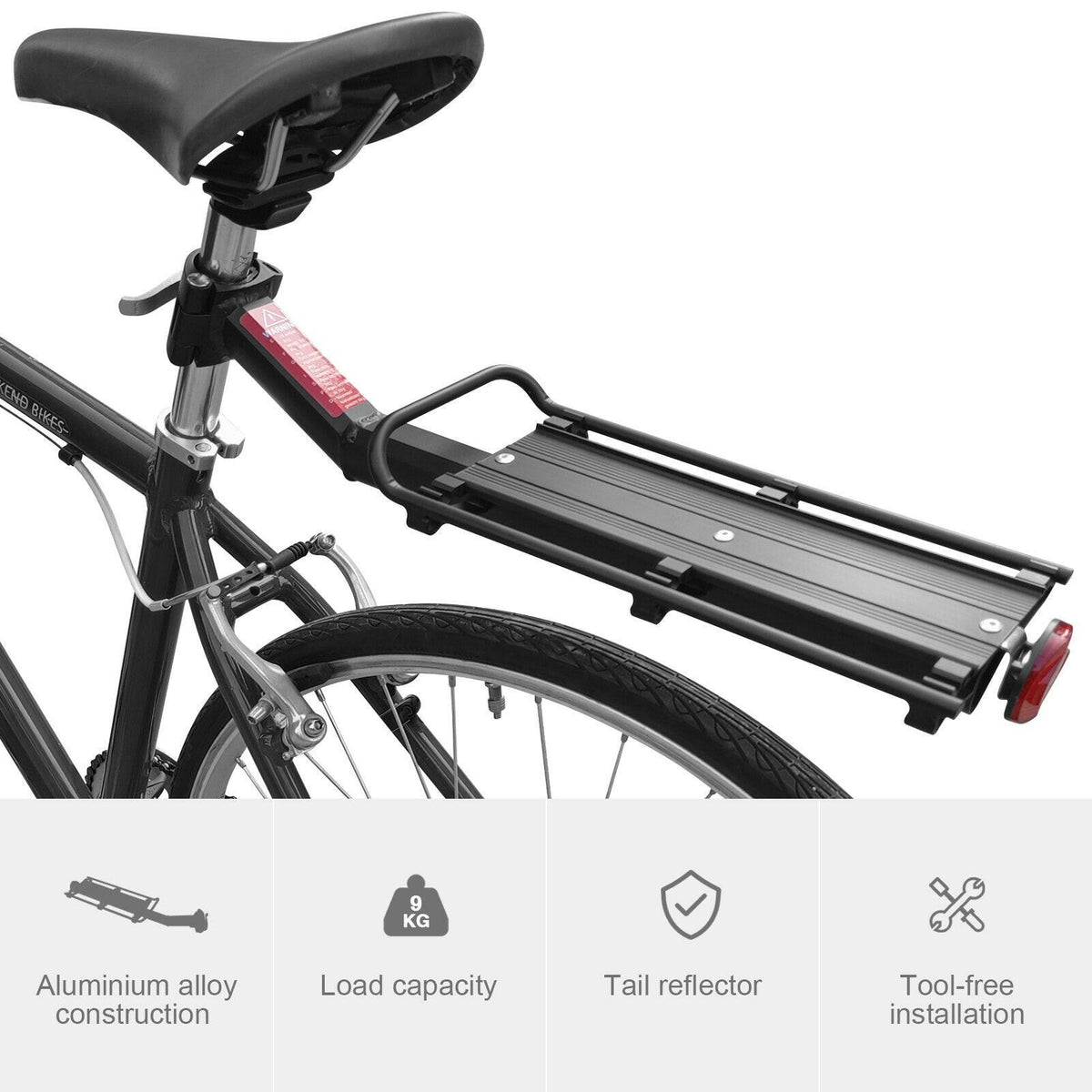 Bike Cargo Rack Rear Bike Rack Quick Release Cycling Aluminium Alloy L