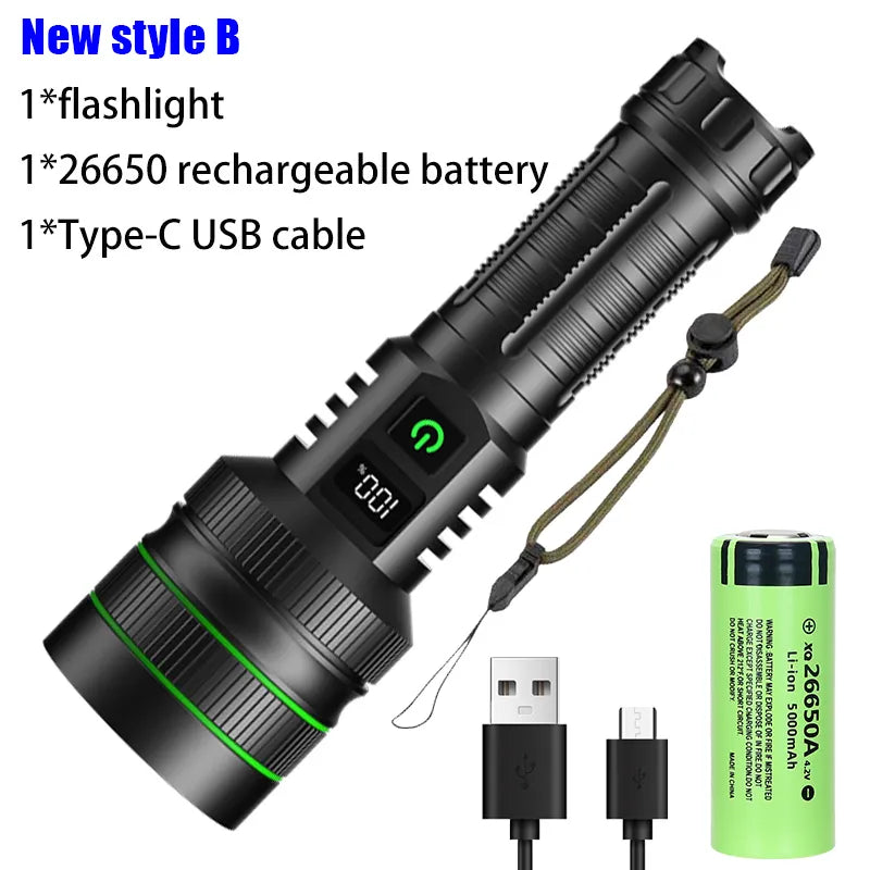 USB Rechargeable LED Flashlights High Lumens Super Bright Tactical Handheld Flash Light Zoomable,Waterproof  Emergency Lantern-WAYBIKER
