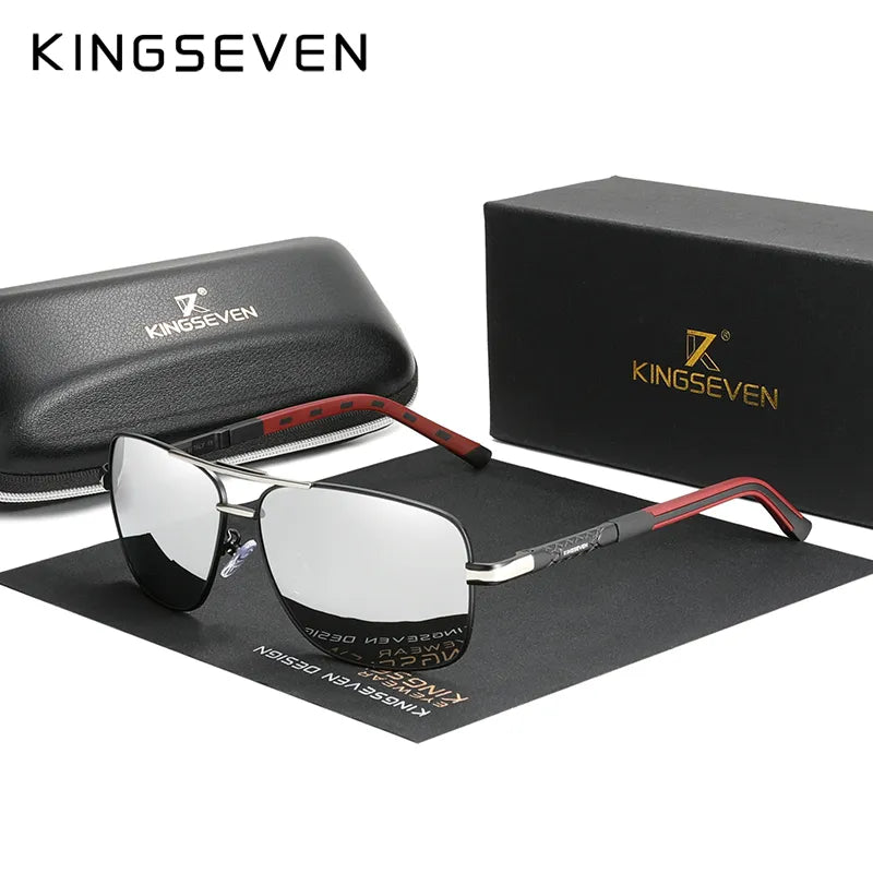 KINGSEVEN 2023 Aluminum Brand Pilot Polarized Sunglasses Men Women Fashion Frame Male Sun Glasses For Driving Oculos de sol-WAYBIKER