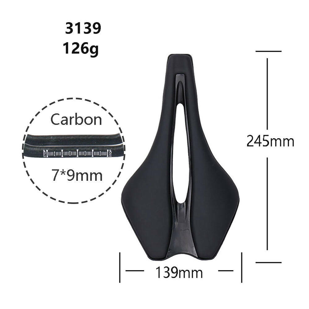 ELITAONE Bicycle Saddle 245*139mm Ultralight 126g MTB/Road Bike Front Seat Mat Carbon Rail 7*7mm-WAYBIKER