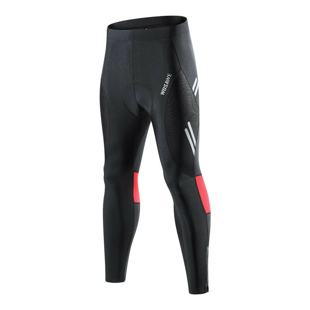WOSAWE Men's Bike Pants Long 3D Padded Cycling Tights MTB Pants Bicycle Leggings Outdoor Riding Quick Dry Reflective Clothing-WAYBIKER
