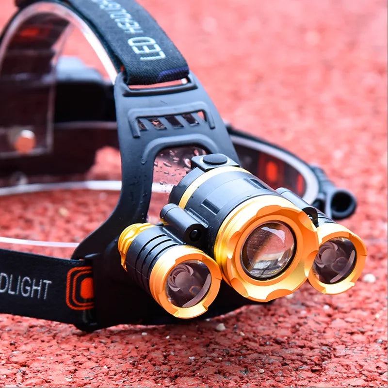 Rechargeable Led Headlight 3T6 Most Powerful USB Led Headlamp 18650 Waterproof Zoomable Head Lamp 4Modes Super Bright Head Light-WAYBIKER