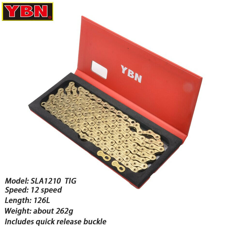 Free Shipping YBN Bike Chain 12 Speed MTB Road Bike Chain Compatible with SRAM SHIMANO Unpacked Bicycle Chain 126 Links Silver-WAYBIKER