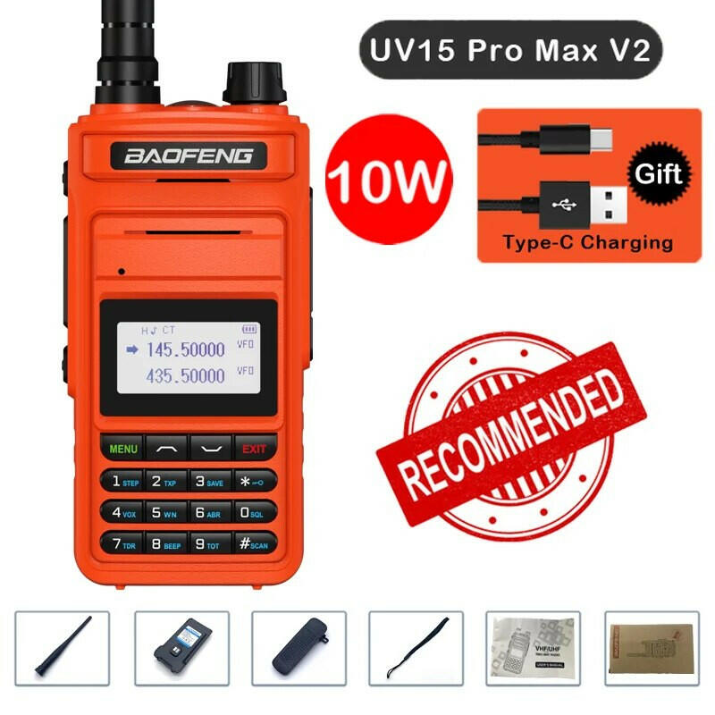 2023 Baofeng UV15 Pro Max True 10W Long Range FM Walkie Talkie 999 Channel Dual Band CB Ham Radio Type-C Charger Two Way Radio-WAYBIKER