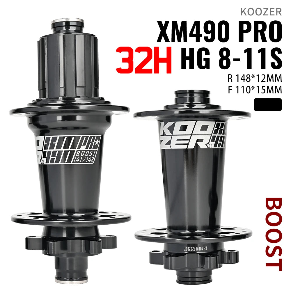 2024 KOOZER XM490 PRO BOOST Mountain Bike Hubs Steel shaft Sealed Bearing 148x12MM 110x15MM 141x5MM 28H 32 Holes Noise hub