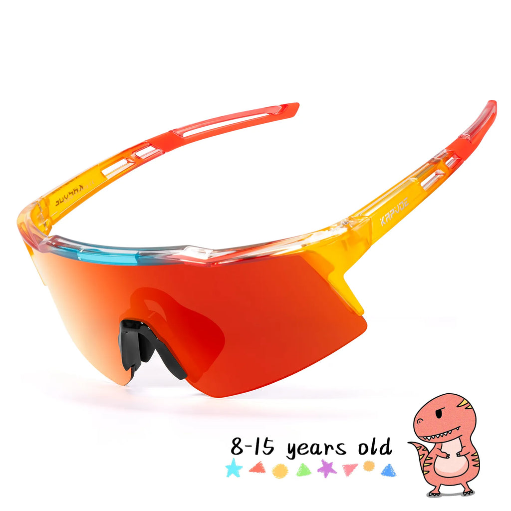 Kapvoe Child Photochromic Sports Sunglasses Cycling Glasses Kids UV400 Boys Bike Skating for Girls Outdoor Bicycle Protectionon-WAYBIKER