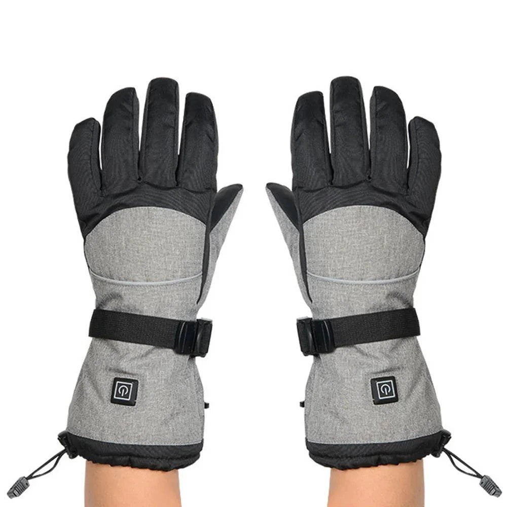Electric Heated Gloves Waterproof Winter Gloves with 3 Heating Levels for Outdoor Sports Skiing Fishing Hunting-WAYBIKER