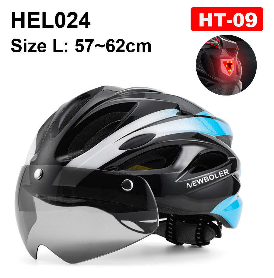 NEWBOLER Cycling Helmet Man Women LED Light Helmet Road Mountain Bike Helmet Lens For Riding Bicycle Sports Skateboard Scooter