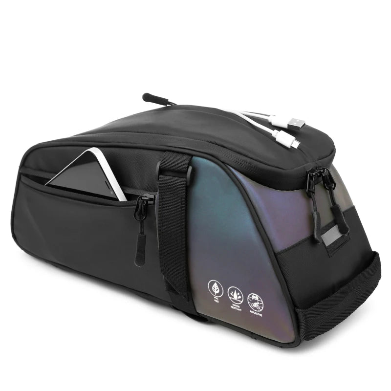 Reflective Mountain Bicycle Seat Bag Waterproof Bike Rear Rack Bag Bike Carrier Cycling Rear Rack Should Bag Cycling Accessories
