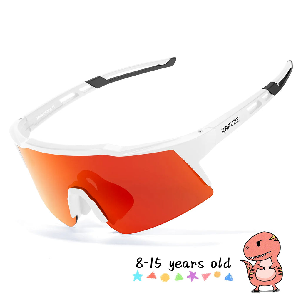 KAPVOE Photochromic Child Sunglasses Bicycle Cycling Glasses Teenagers Sports Glasses Boys Girls Windproof UV400 Goggles-WAYBIKER