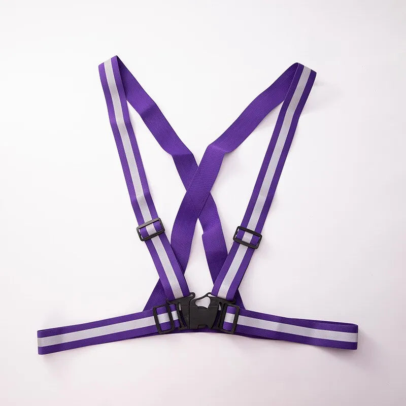 High Gloss Reflective Harness For Night Run Cycling Reflective Harness Elastic Elastic Belt For Sanitation Construction Reflecti-WAYBIKER
