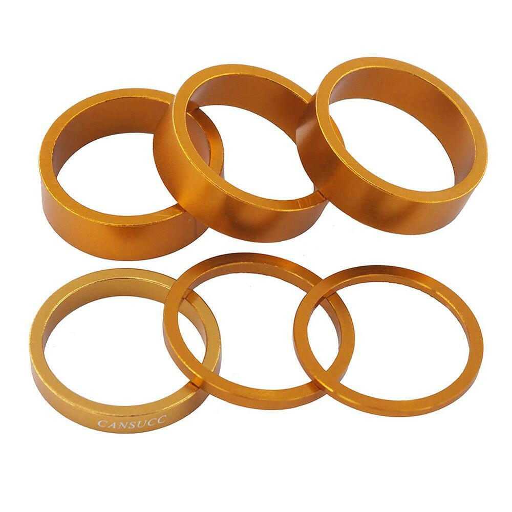 6pcs/set Aluminum Alloy Bike Headset Washer Mountain Bicycle Front Fork Washer Bike Stem Handlebar Spacers Ring Gasket-WAYBIKER