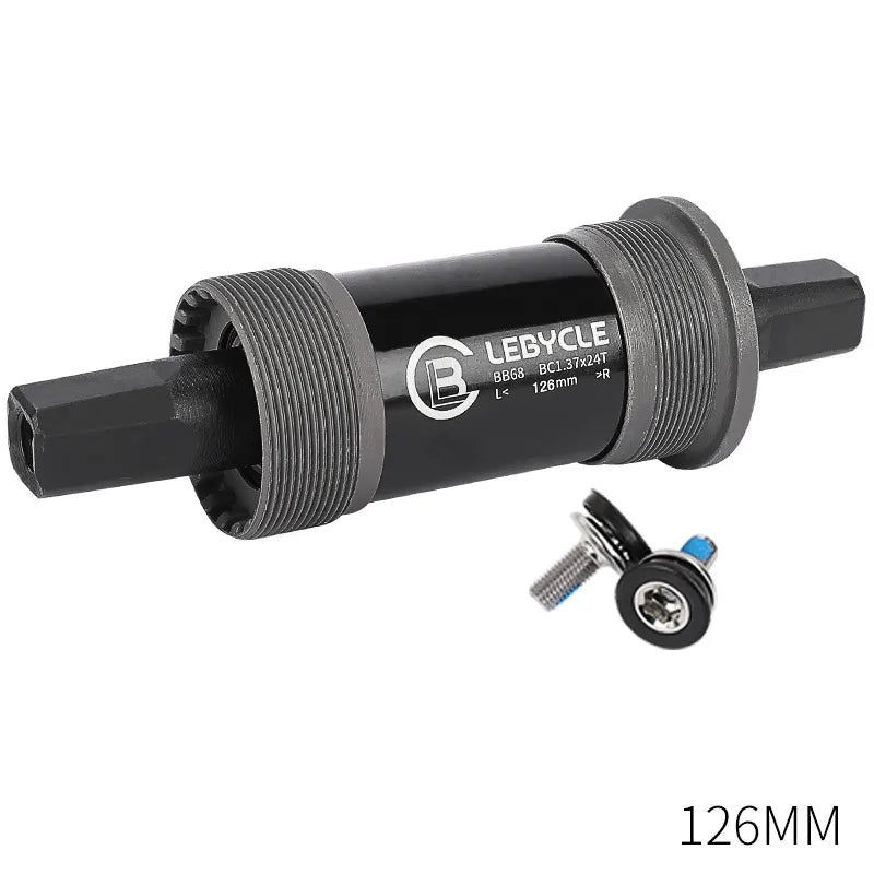 Lebycle Mountain Bicycle Square Bottom Bracket BB68 Threaded Bottom Bracket Bike Hollow Axle 113/120/122.5/124.5/126mm-WAYBIKER