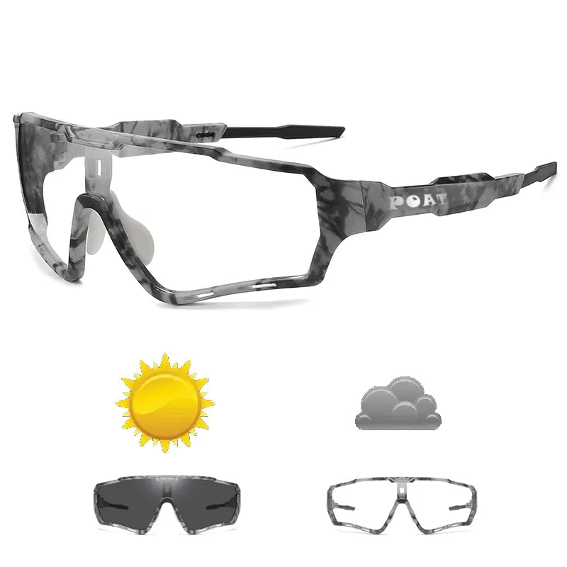 POAT Brand New Style Photochromic Sunglasses Sports Men Women MTB Bike Bicycle Eyewear Cycling Fishing Running Glasses-WAYBIKER