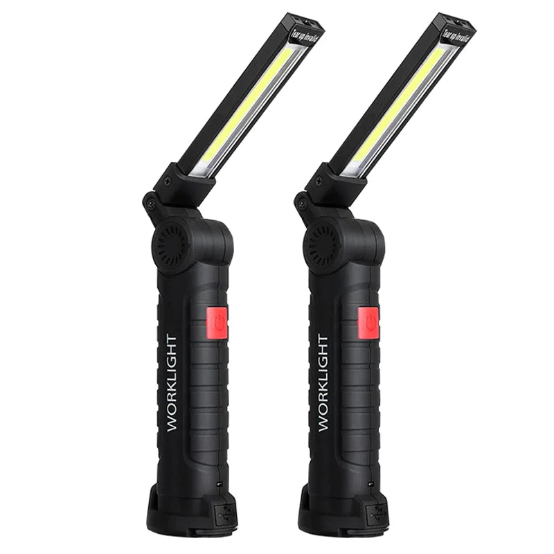 Multi Function Folding Work Light COB LED Camping Flashlight USB Rechargeable with Built-in Battery 5 Modes Inspection Lamp-WAYBIKER