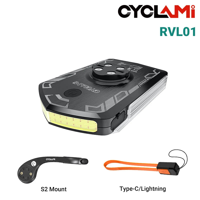 CYCLAMI RVL01 Bicycle Headlight Daytime Front Light 5000mAh Bike Safety Visibility Cycling Light for Garmin XOSS IGS Charging