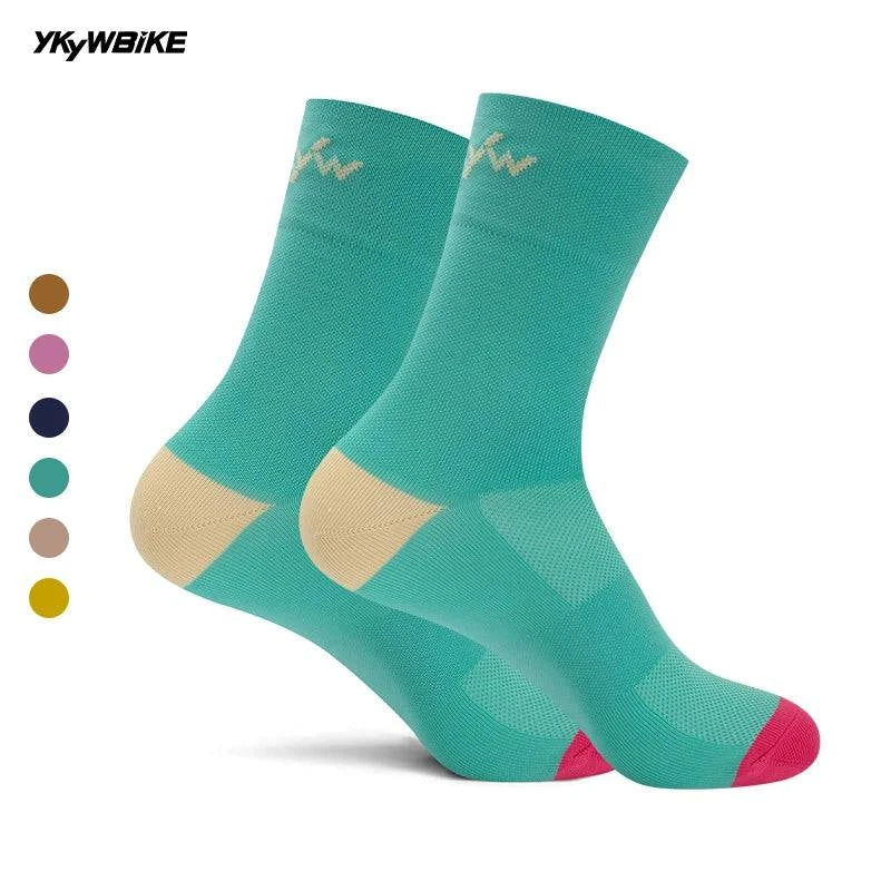 YKYWBIKE Cycling Socks Lightweight Breathable Bike Socks Road Bicycle Socks Running Socks Camping Hiking Sports Socks-WAYBIKER