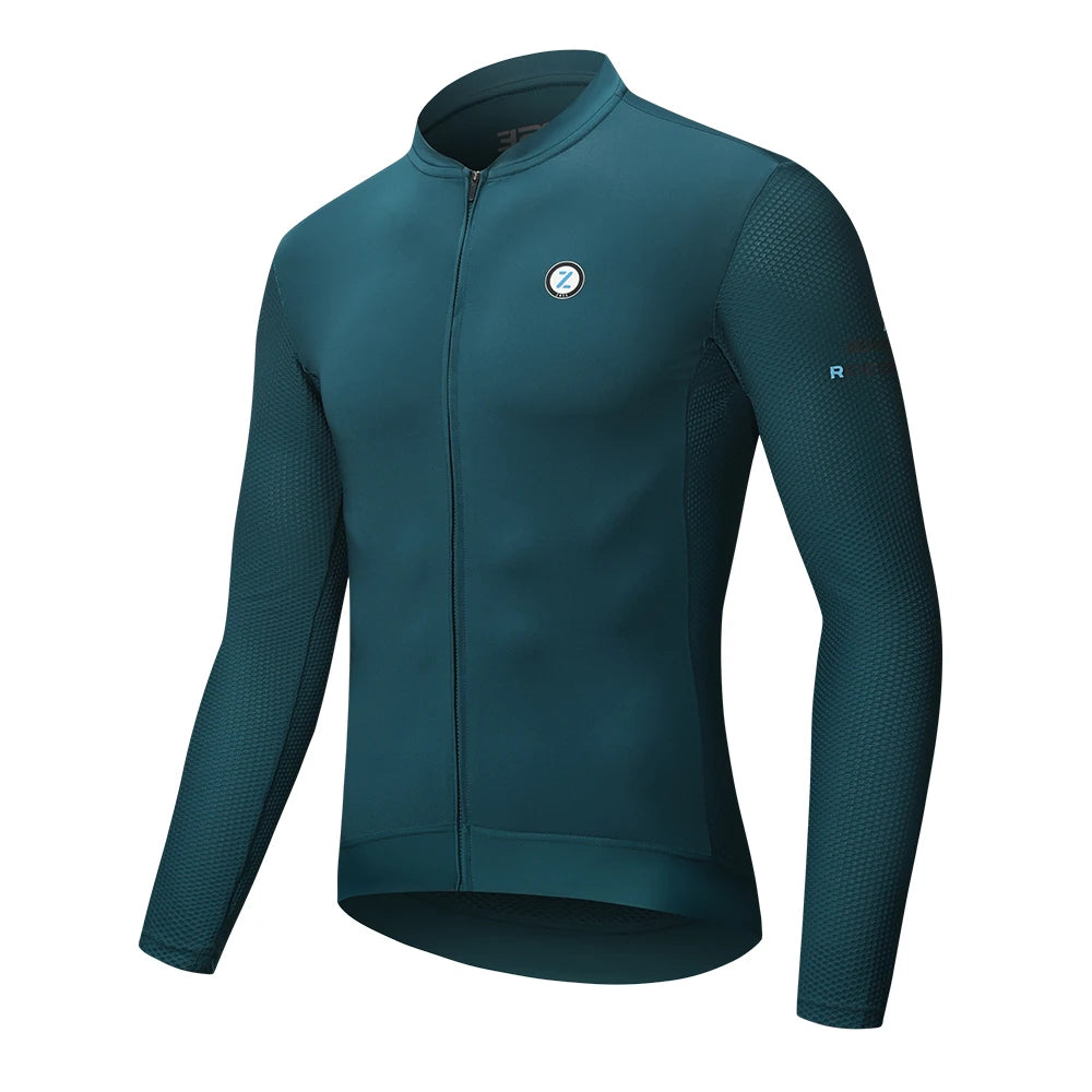 ZRSE Men's Cycling Jersey with Long Sleeve UPF 50+ Anti-UV Slim Fit Breathable Cycling Maillot Quick Dry MTB Road Cycling Shirt