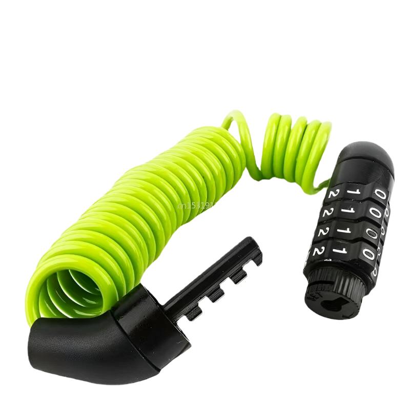 Bicycle Lock 4 Digit Combination Code Steel Cable Security Password Cycling Bike Bike Helmet Lock Portable Cable Backpack Lock-WAYBIKER