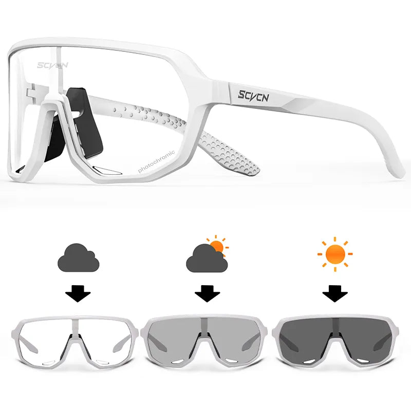 SCVCN Cycling Glasses UV400 Photochromic Sunglasses Men Sun Mountain Bike Road Bicycle Eyewear Sports Running MTB Cycle Gogg-WAYBIKER