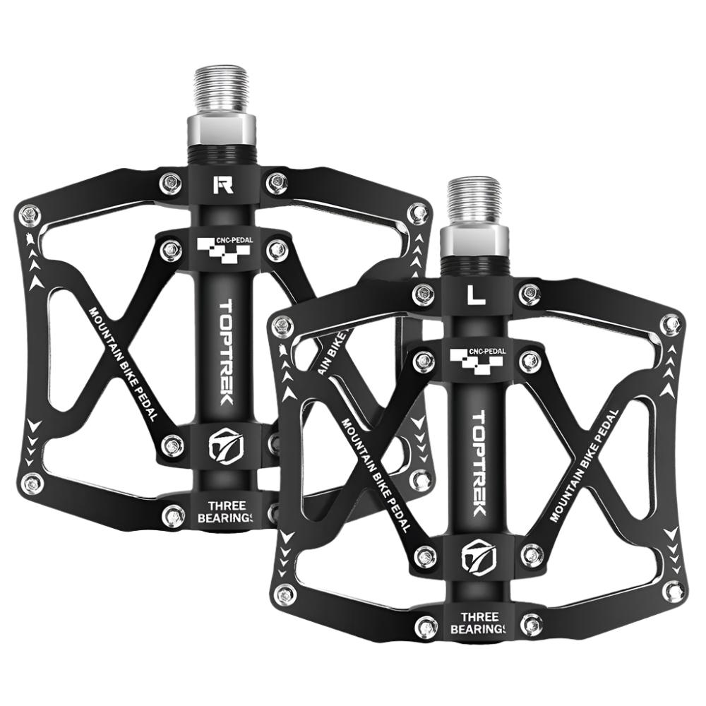 Toptrek 3 Bearings Pedals for Bicycle Ultralight Anti-slip CNC BMX MTB Road Bike Pedal Cycling Plate Clip Cleats Bike Pedals-WAYBIKER