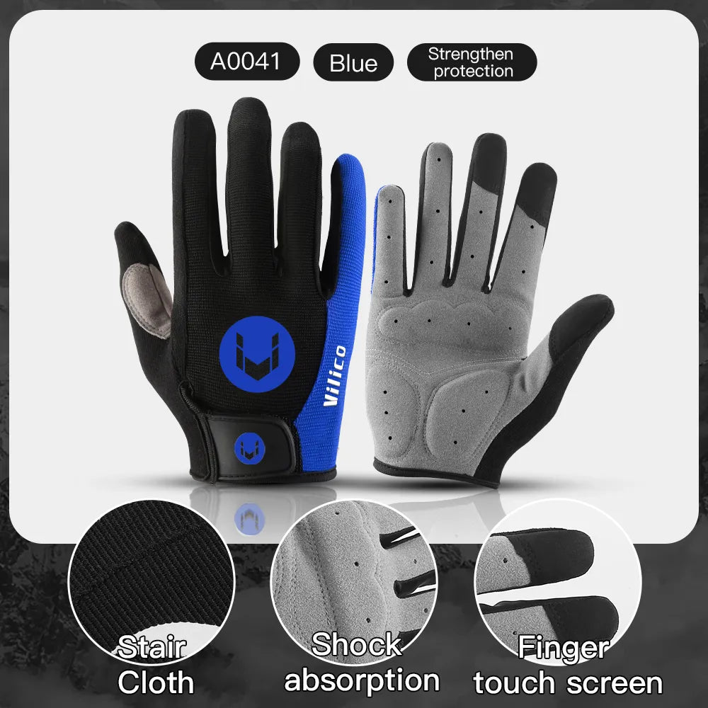 Autumn Winter MTB Cycling Long Finger Gloves Non-Slip Wear Shock Proof Breathable Touch Screen Bicycle Motorbike Gloves Men-WAYBIKER