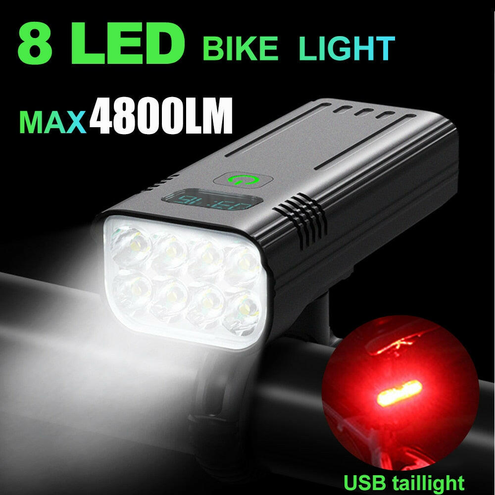 NEWBOLER Bicycle Light Front 4800Lumen Bike Light 10000mAh Waterproof Flashlight USB Charging MTB Road Cycling Lamp Accessories