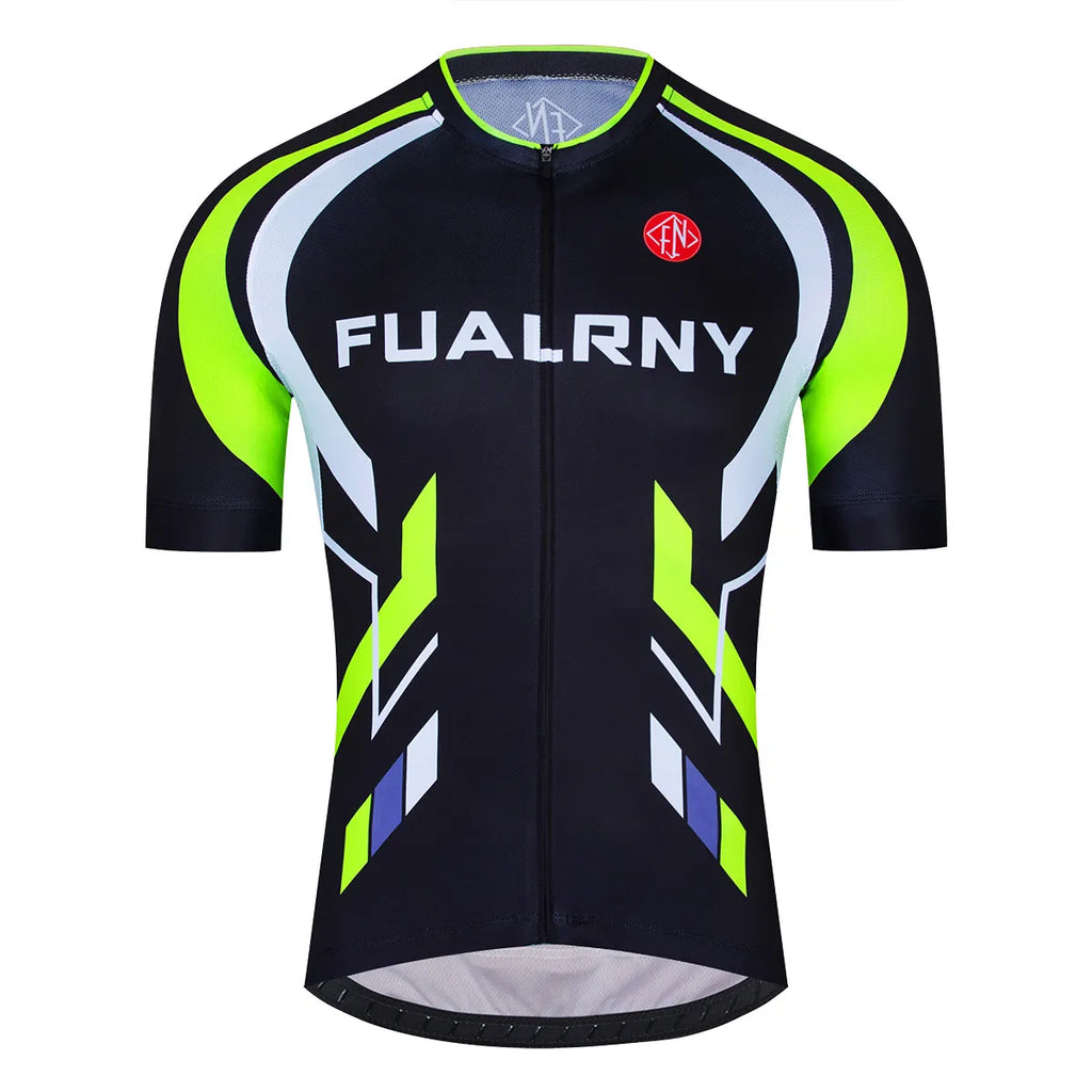 Fualrny Cycling Jersey Men Reflective MTB Road Bike Clothes Bicycle Jersey Mesh Breathable Cycling Clothing Summer Bike Jersey-WAYBIKER