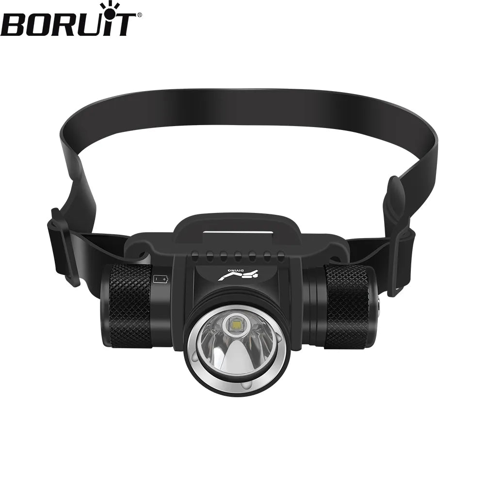 BORUiT HP900 LED Powerful Scuba Diving Headlamp 1000LM IPX8 Waterproof Headlight Underwater 60M 21700 Battery Dive Head Torch-WAYBIKER