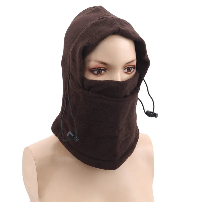 Winter Thermal Fleece Balaclava Men Hat Neck Warmer Hiking Scarf Waterproof Hunting Cycling Hat Hooded Neck Snowboard Face Mask-WAYBIKER