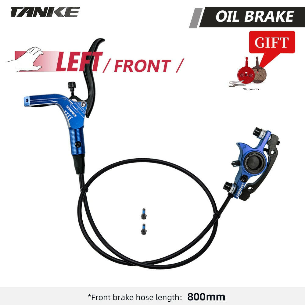 TANKE MTB Bike Hydraulic Disc Brake Set 160mm Rotors Oil Calliper Plate Front Rear Mountain Bicycle Clamp 22.2mm Handle A Pillar-WAYBIKER