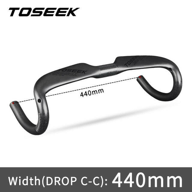 TOSEEK New Full Carbon Fibre Road Bicycle Handle Bar Internal Routing Road Bike UD Matt Handlebar 400/420/440mm Diameter 31.8mm-WAYBIKER