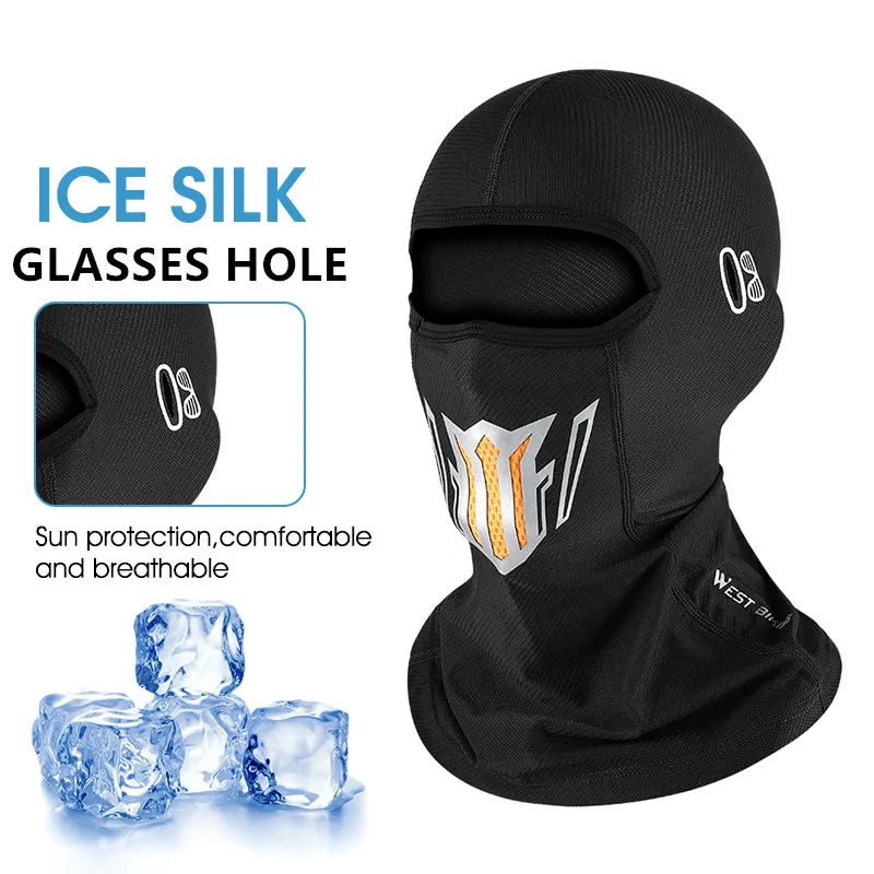 WEST BIKING Summer Cycling Balaclava Ice Silk Sun UV Protection Bicycle Motorcycle Caps Face Cover Fishing Hiking Sports Hats-WAYBIKER
