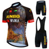 2023 Team JUMBO VISMA Cycling Jersey Set 19D Bike Shorts Set MTB Ropa Ciclismo Mens Short Sleeve Bicycle Shirts Maillot Clothing-WAYBIKER