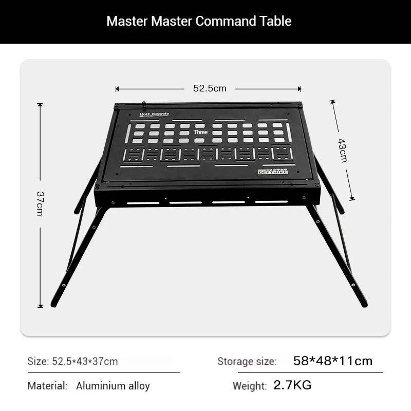 Difeike Outdoor Camping Command Master Series Aluminum Plate Table Tactical Table Portable Foldable Expansion Table-WAYBIKER