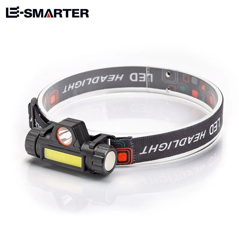 COB LED Headlamp Torch Rechargeable Headwear Flashlight Outdoor Waterproof Camping Fishing Mining Lantern Headlight With Magnet-WAYBIKER