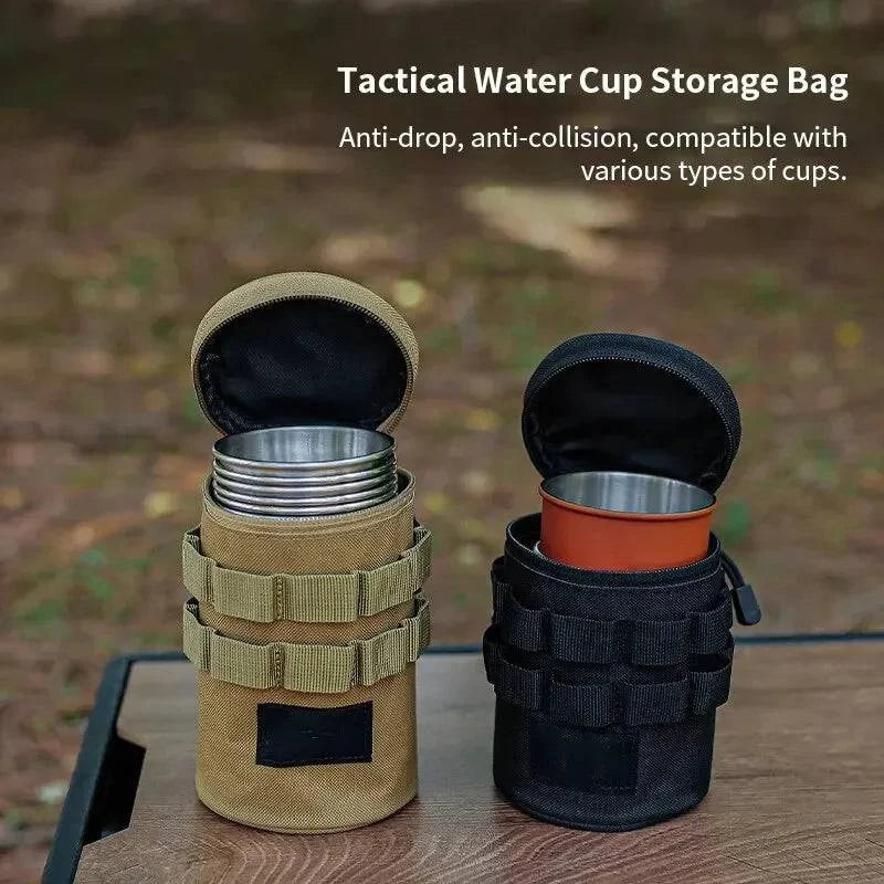 Outdoor Camping Water Cup Storage Bag Tactical Multi-Functional Storage Bag 600D Oxford Cloth Portable Water Cup Protection Bag-WAYBIKER