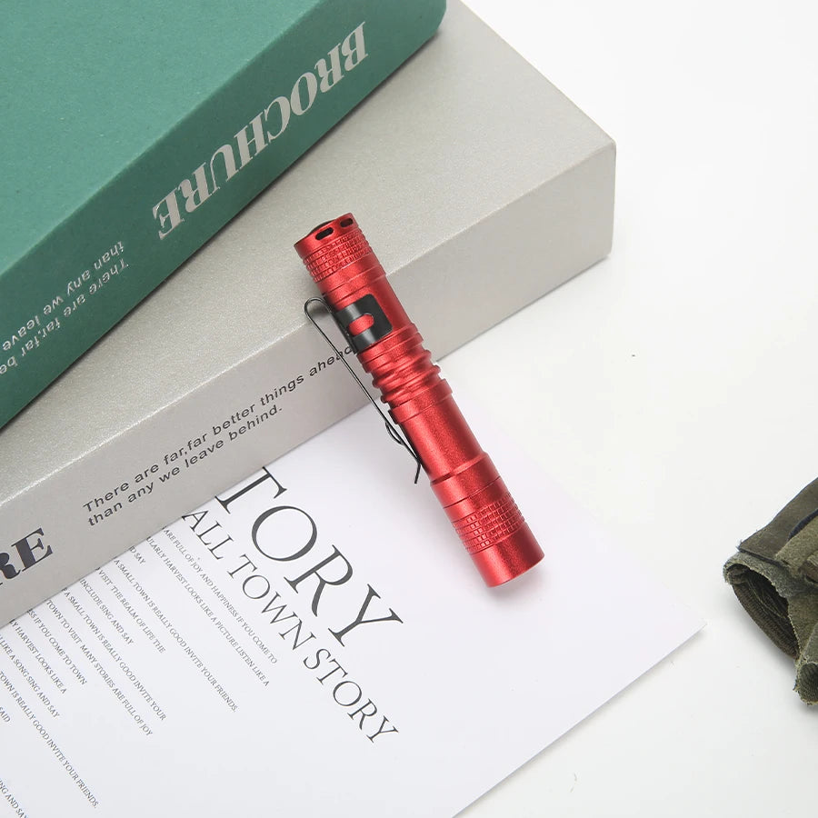 Mini Portable LED Pen Light With Clip Ultra Bright High Lumens Pocket Handheld Flashlight Torch For Camping Outdoor Emergency-WAYBIKER