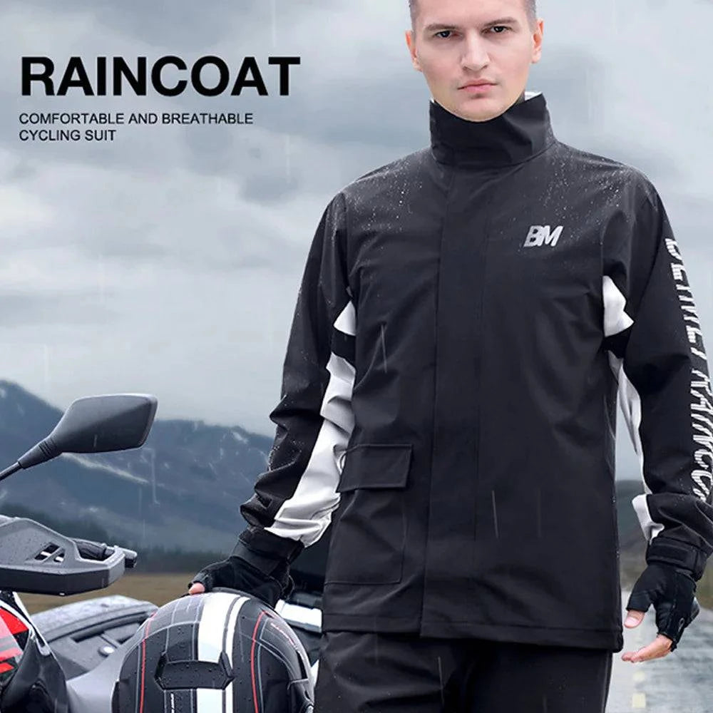 Men Split Rain Suits Waterproof Rain Coat and Rain Pant Set Rain Proof Motorcycle Cycling Rain Gear Suit for Hiking Fishing-WAYBIKER