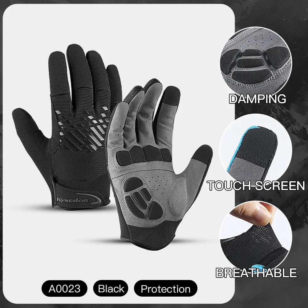 New Professional Outdoor Cycling Gloves Touchscreen Breathable Anti-sweat Shockproof Wear Resistant Motorbike Gloves Men-WAYBIKER